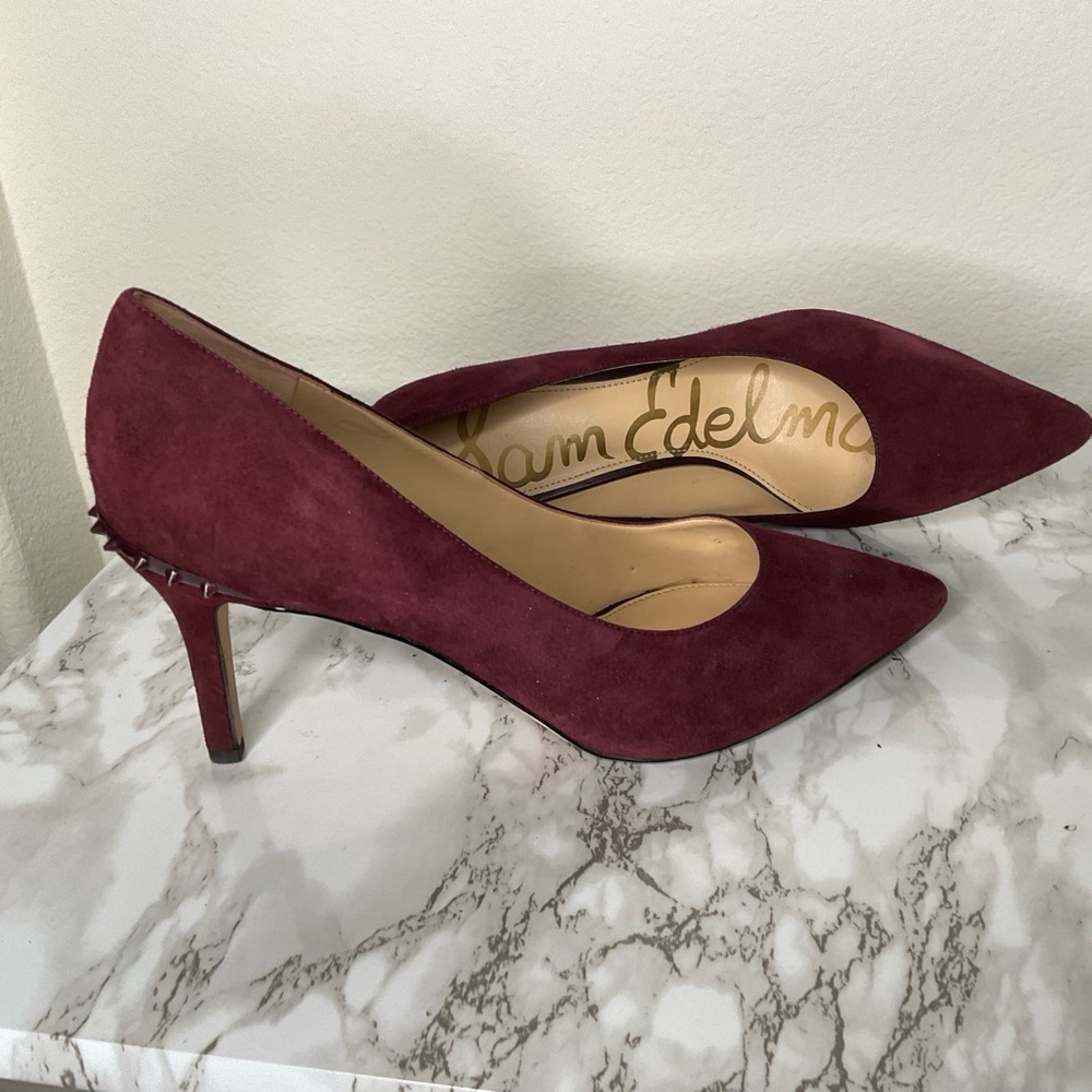Sam Edelman Dark Red Suede Heels
